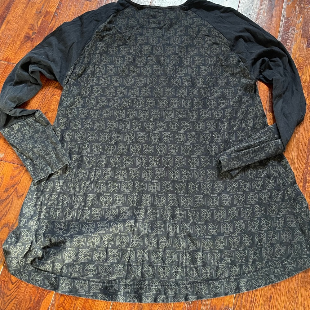 Double D Ranch Black and Green Long Sleeve Tee - Picture 2 of 6